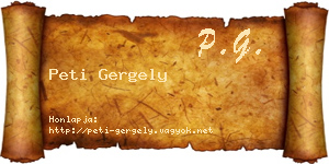 Peti Gergely névjegykártya